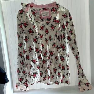 Aeropostale Floral Cardigan/ Flannel